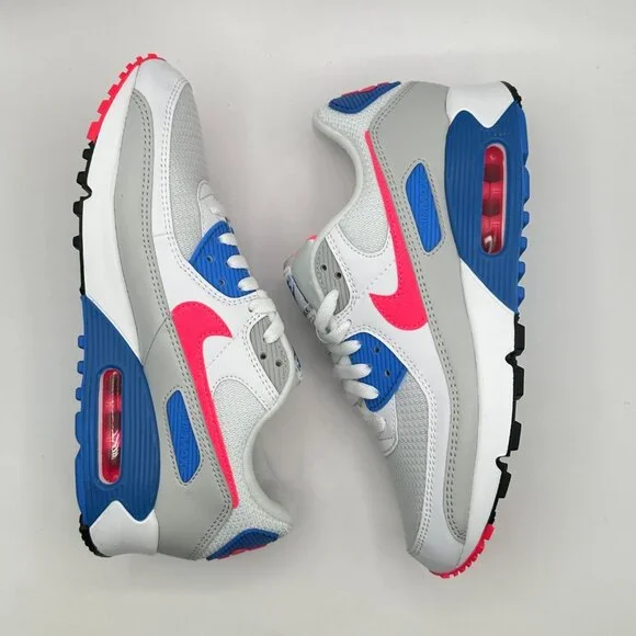 Nike Air Max 90 III Womens Gym Shoes White Red Blue Coral DA8856-100 NEW Size 10 - Picture 7 of 12